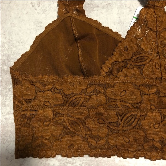 Free People Galloon Lace Bralette Copper Tan XS - Picture 11 of 13